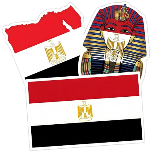 [3PCS] Egypt Flag Sticker Gifts for Men Bold Vinyl Decals Featuring - color: Egypt Flag Sticker