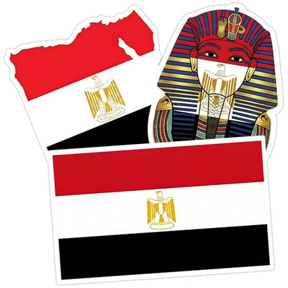 [3PCS] Egypt Flag Sticker Gifts for Men Bold Vinyl Decals Featuring - color: Egypt Flag Sticker