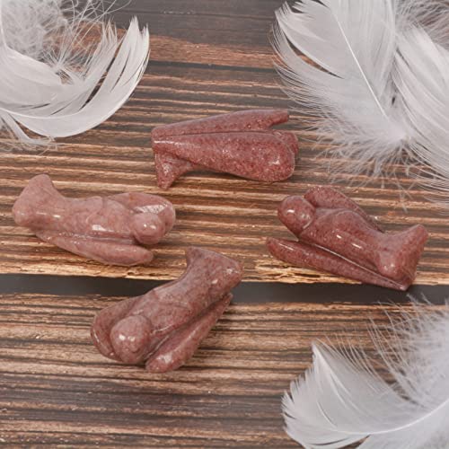 Justinstones Carved Strawberry Quartz Gemstone Peace Angel Pocket Guardian AngelHealing Statue 2 inch - color: Strawberry Quartz