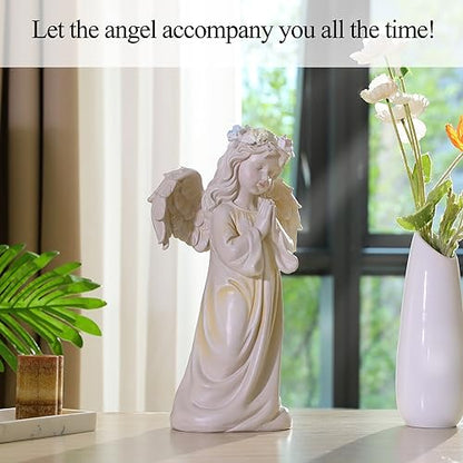Angel Garden Statue, Memory Guardian Solar Decor with Warm Light - style: Praying Angel
