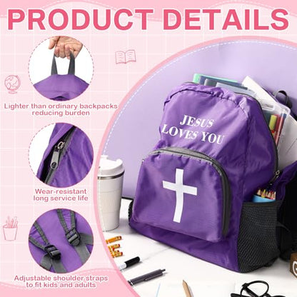 Shinylin 16 Pack Christian Backpacks Bulk, 17" Bible Verse Bags for Kids
