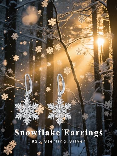 Dorunmo 925 Sterling Silver Dangle Drop Earrings for Women Holiday Earrings Hypoallergenic Halloween Christmas Jewelry Festival Gifts for Women - style: Christmas-Snowflake-02