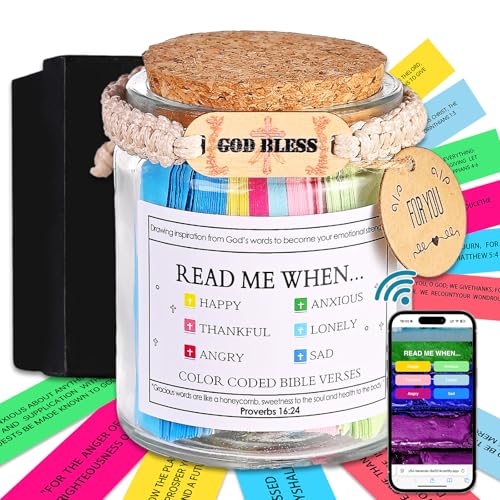 ZQFTZQ Bible Verse Jar – 100 Inspirational Scripture Cards in a Rustic Glass Jar, Daily Christian Gifts for Women, Men, Family | Faith-Based Encouragement for Prayer, Devotion, Office, Desk Decor