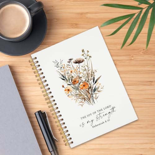 UTELKA Bible Journals, Floral Prayer Notebooks for Bible Notes, 5.5x8.3 - color: The Joy of The Lord is My Strength