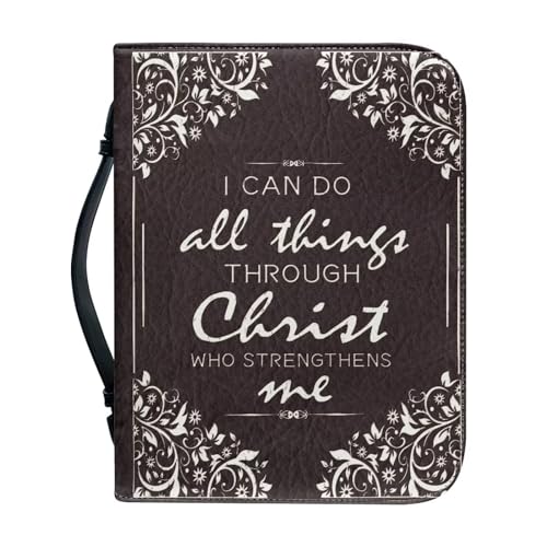 Floral Bible Covers for Man Multi-Purpose Women Bible Carrying Case Lightweight Bible Bookmark Protector PU Leather Bible Covers Case - color: Floral, size: 2XL