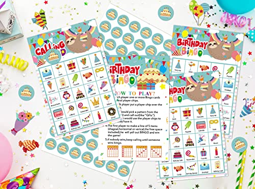 FLYAB Birthday Bingo Game for Kids Adults 26 Players Birthday Bingo Cards - color: Z