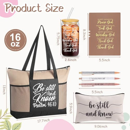 Shinylin 7 Pcs Christian Gift Set for Women Biblical Gifts Women Inspirational Presents Xmas Party Suit - color: Beige