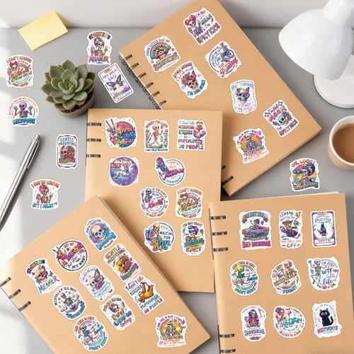 100 Pcs Funny Skeleton Stickers for Adults Sarcastic Skull Decals - style: Sarcastic