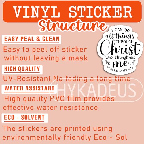 (3Pcs) I Can Do All Things Through Christ - Bible Verse Religious Sticker - color: I Can Do All Things Through Christ Leaves