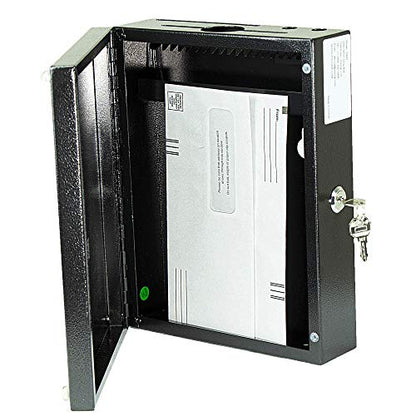 POCHAR Metal Large Suggestion Box With Slot and Lock, Safe Lock Tip Jar - color: Black