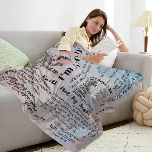 Christian Blanket Gifts for Women Men, Religious Blanket with Bible Verse 60"x50", Scripture Blankets, Catholic Spiritual Gifts, Faith Based Gifts