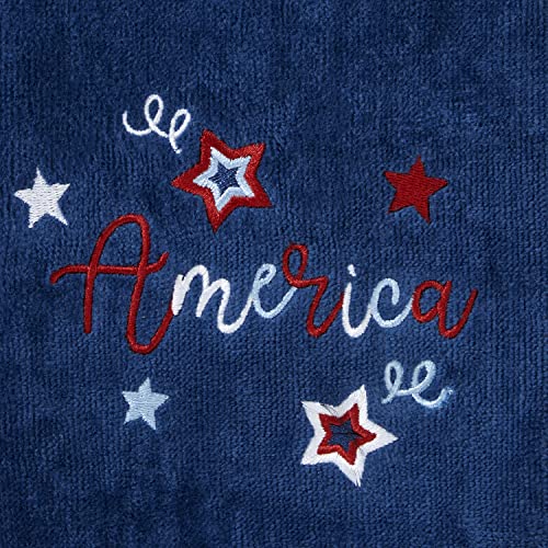 SKL Home Americana Script Hand Towel Set-2pc, Embroidered, Navy - color: America Script