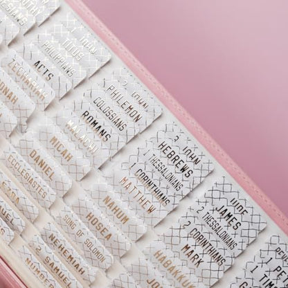 UPAFEXXI-Laminated Bible Tabs, Gold Foil Embossed Lettering(White) - color: White