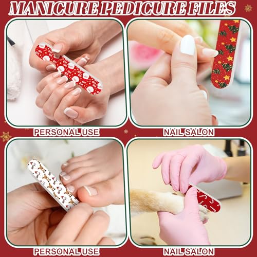 50 Pack Christmas Mini Nail Files Gifts Bulk Christmas Emery Boards - style: Classic