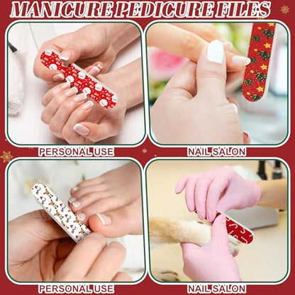 50 Pack Christmas Mini Nail Files Gifts Bulk Christmas Emery Boards - style: Classic