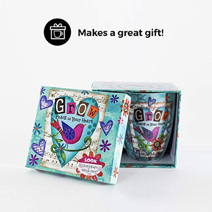 Divinity Boutique Ceramic Mug Grow Peace Bird, 12 ounce - color: Grow Peace Bird