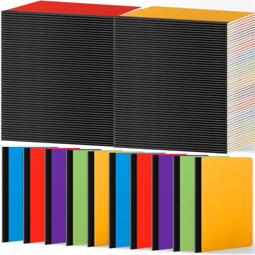Handepo 100 Pack A5 Composition Notebooks 5"x8" Wide Ruled Notebook - color: Delicate Color, size: A5