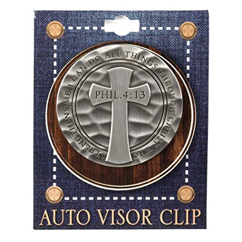 Dicksons I Can Do Silver Tone 2 x 2 inch Zinc Alloy Epoxy, Inspirational, for Car, Vehicle, Truck, Van, Travel, On-the-Go Reminder, Auto Visor with Easy Clip, Single - color: Silver I Can Do, size: Single
