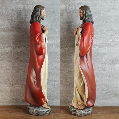 BC Catholic Sacred Heart of Jesus Statue 16.7" H Large Jesus Christ Statue - size: 16.7 inches H