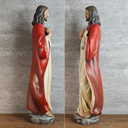 BC Catholic Sacred Heart of Jesus Statue 16.7" H Large Jesus Christ Statue - size: 16.7 inches H