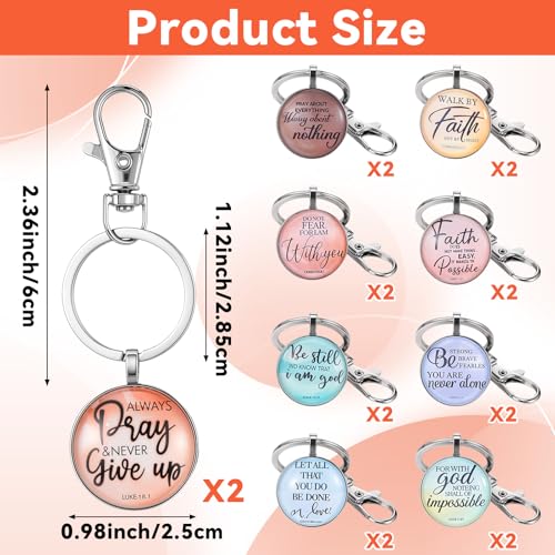 Lemecima 18Pcs Christian Keychain Bulk Bible Verse Religious Keychain Scripture Quote Inspirational Gifts Supplies for Men Women