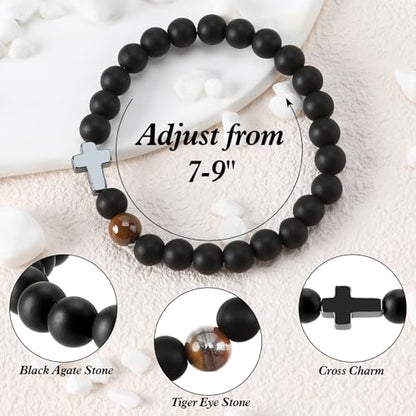 Christian Bible Verse Cross Bracelet for Men Teen - color: Joshua 1:9