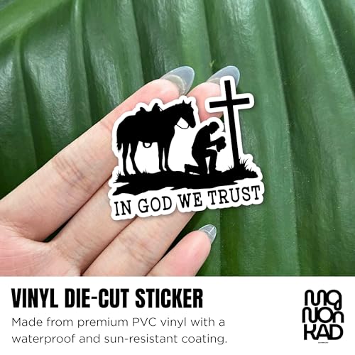 (3Pcs-3") Praying Cowboy Stickers in God We Trust Religious Christian God Jesus Waterproof Die-Cut Vinyl Sticker for Laptop Water Bottle Tumbler Kindle Decal Gift for Her Him 3 Inches - size: 3 Inches