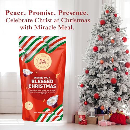 Christmas Edition Communion Cups | The Miracle Meal – 50 Pre-Filled Cups with Juice & Wafer | Celebrate Faith & Joy