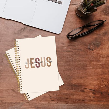 KAOWT Boho Christian Notebook Journal, Bible Notebooks for Note Taking, Christian Gifts for Women, Prayer Scripture Journal, Jesus the Way the Truth the Life Hardcover Spiral Notebook 5.5x8.3in - color: notbook bible-jesus