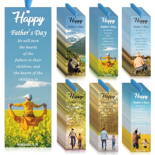 Dispowreath 60 Pcs Dad Malachi 4:6 Bookmarks Religious Christian Bulk - style: Dad Malachi 4:6