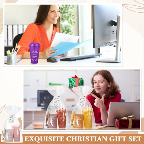 Willinglong 24 Set Christian Gift for Women Men Cup Notebook Pen Keychain