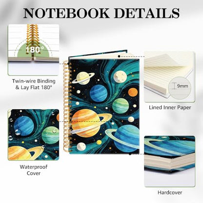 ERHACHAIJIA Celestial Galaxy Line Spiral Notebook Gifts for Student Teacher - color: Starry Sky Blue