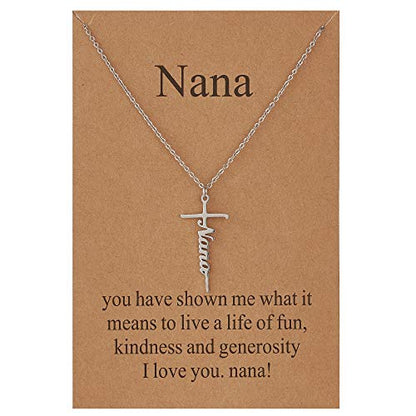 Lcherry Faith Cross Pendant Necklace for Women Religious Christian Jewelry Birthday Christmas Gifts for Women - style: 6-Nana