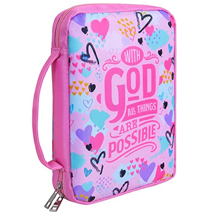 ICOSY Bible Cover, Church Bag for Women and Girls - color: Pink