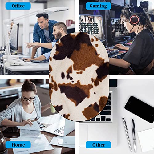 Personality Mouse Pad With Coaster Set, Cow Hide Print Fashion Design Non-Slip Rubber Gaming Mouse Pad Computer Laptop - color: Cow Hide Print