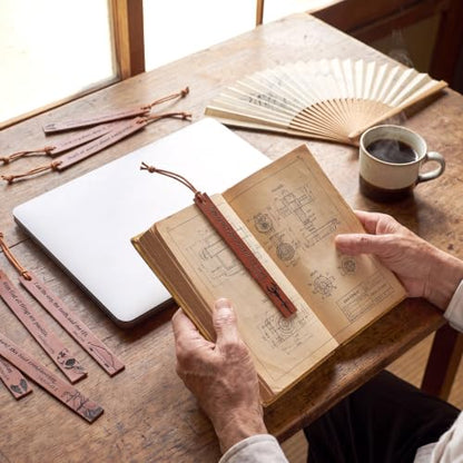 12 Pcs Leather Bible Bookmarks for Men with Scripture Verses, 6 Inch - color: Brown