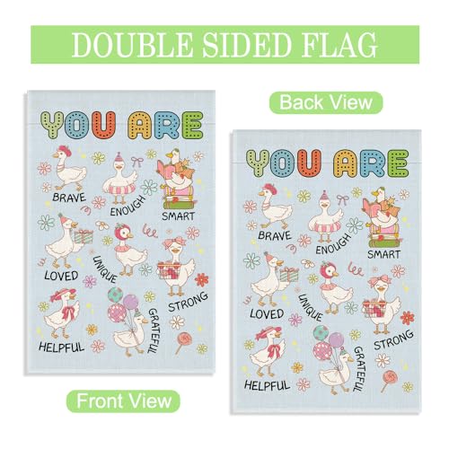 You Are Brave Enough Smart Unique 12 x 18 Inch Goose Garden Flag - color: Blue