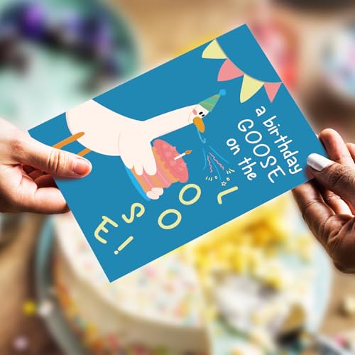 Chenive Funny Silly Goose Birthday Card for Men Women, Cute Birthday Card for Friends Family Kids and Goose Lover, Hilarious Bday Gifts for Daughter Son Sister Brother - color: Silly Goose Birthday