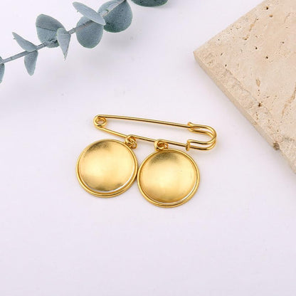 Wedding Double Picture Frame Brooch for Bride Grooms Boutonniece Pin for Wedding Bouquet - color: Color O