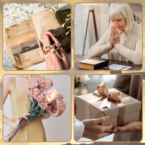 Motiskyy 50 Pcs Blank Greeting Cards 4x6, Blank Cards with Envelopes, 10 Designs, Ideal Stationary Set for All Occasions, Stationary with Matching White Envelope and Sticker(Cross) - style: Cross