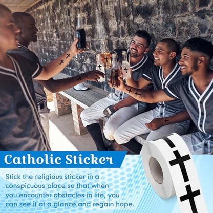 Faccito 600pcs Cross Stickers Crosses Christian Stickers, Black - color: Black