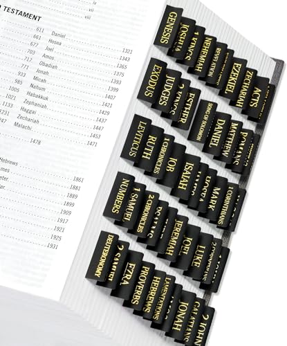 Taja Bible Tabs, 75 Large Print Index Tabs for Women & Men - color: B-black