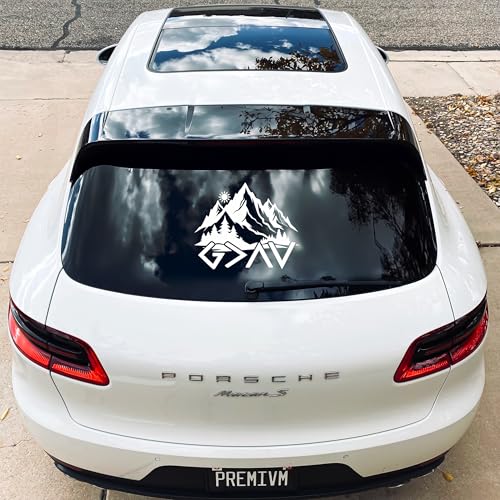 God is Greater Than The Highs and Lows Car Decal - Christian Faith Mountain Vinyl Sticker for SUV Truck Window Laptop - Gift for Believers