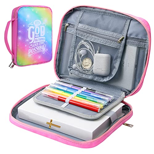 ICOSY Bible Cover, Church Bag for Women and Girls - color: Rainbow