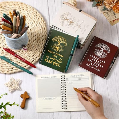 Kosiz 60 Pcs Spanish Christian Notebooks Pens, Special Style, Retro Color - color: Retro Color, style: Special Style