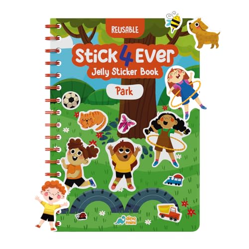Stick4Ever Jelly Sticker Book® - for Kids - Waterproof, Easy to Clean Reusable Sticker Book for Toddlers- Reusable Road Trip Activities for Kids - Stocking Stuffers for Toddlers (Park) - style: Park