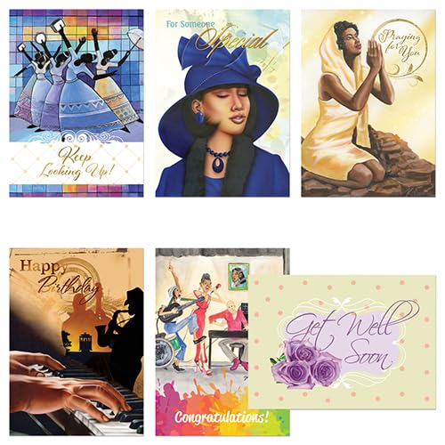 African American Greeting Cards Assortment Box – 18 All-Occasion Christian Greeting Cards with Envelope - Birthday, Encouragement, Get Well, Anniversary, Sympathy, Congratulations, Mother's Day & More - style: Assortment 720