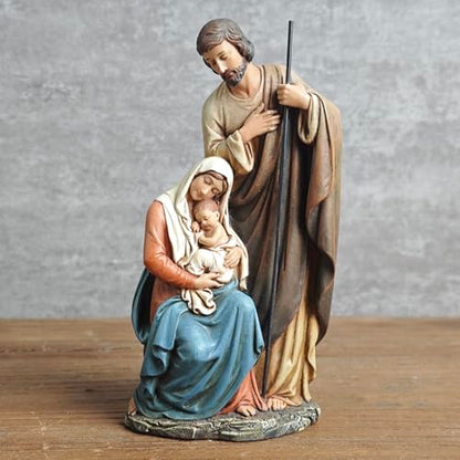 BC Catholic Holy Family Statue 6" H Nativity Scene Mini Figurine - color: Renaissance Full Color, size: 6 inches H
