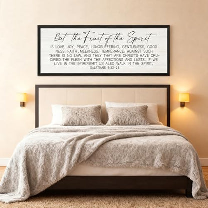 The Fruit of the Spirit Rustic Bible Verse Framed Wall Art - color: Black Frame, style: The Fruit of the Spirit