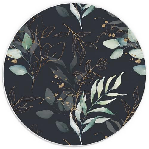 Dark Sage Green Eucalyptus Botanical Mouse Pad for Desk,Dark Cottagecore Plant Floral Mousepads for Wireless Mouse Computers Laptop Home Office Supplies Accessories,Floral Plant Mouse Pad,7.9x7.9 Inch - color: color 14